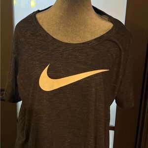 Nike Women's Dark Gray Tee with White Swoosh